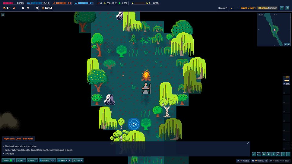 A campfire in a forest glade